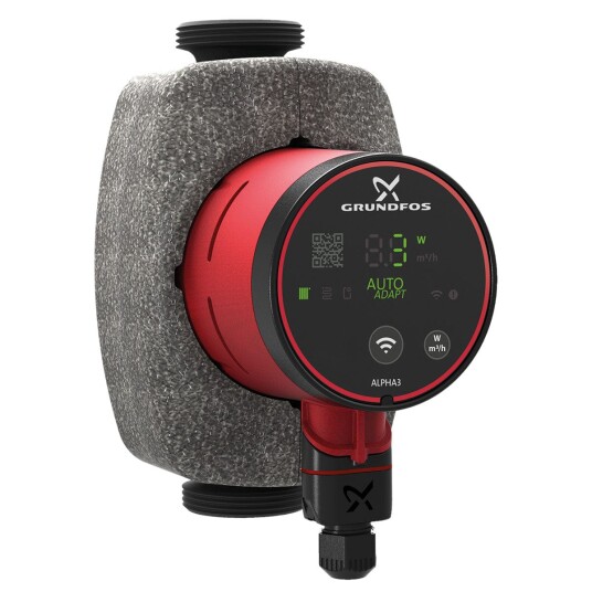 Grundfos Alpha 3 Våt Sirkulasjonspumpe 25-60 med 180 mm Byggelengde