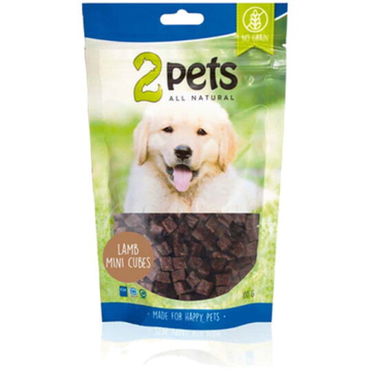 2 Pets MiniCubes lam 400 g - Naturlige hundegodbiter uten korn