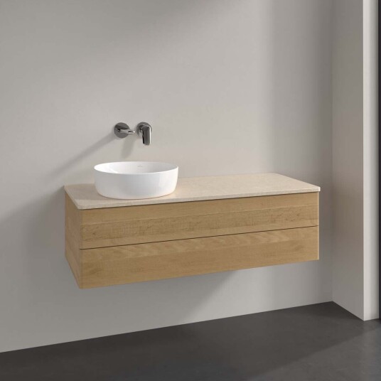 Villeroy & Boch Antao Servantskap med 2 skuffer 120x50x36 cm m/lys Eik/Crème Villeroy & Boch Antao Servantskap med 2 skuffer 120x50x36 cm m/lys Eik/Crème