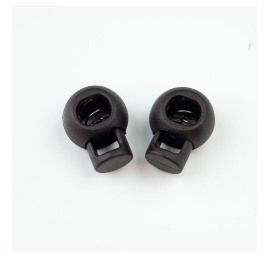Stor rund snorstopper Sort, 20mm