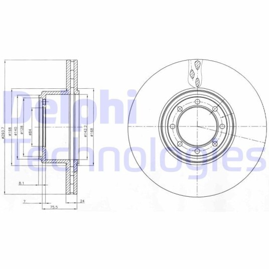 Bremseskive DELPHI BG4102 Bremseskive DELPHI BG4102