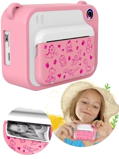 Polaroidkamera 3i1 med filmruller, tusjer og mer rosa Polaroidkamera 3i1 med filmruller, tusjer og mer rosa