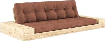 Karup Design Base Sovesofa Med Sideboks Klarlakkert Furu/759 Leirbrun