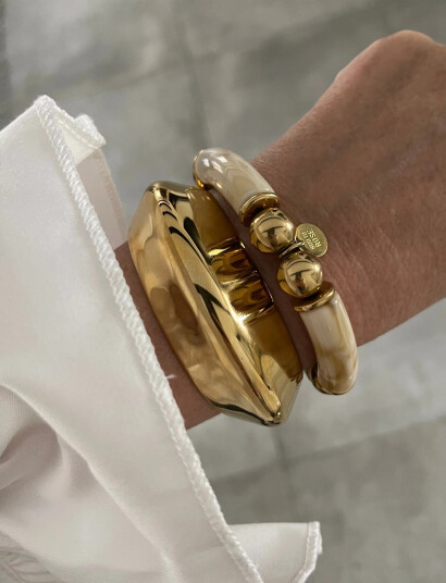 Bud to rose Arch Bangle Gold Gold ONE SIZE Bud to rose Arch Bangle Gold Gold ONE SIZE