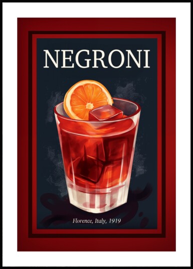 Vintage Florence Negroni Plakat / 21x30