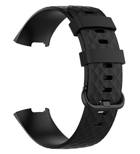 Silikonarmbånd Fitbit Charge4 / Charge 3 - S Svart Silikonarmbånd Fitbit Charge4 / Charge 3 - S Svart