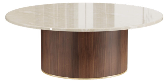 Delano salongbord rund valnøtt beige