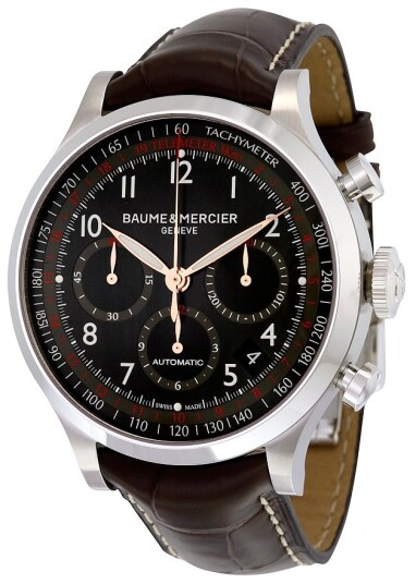 Baume & Mercier Herreklokke MOA10067 CAPELAND Sort/Lær Ø44 mm Baume & Mercier Herreklokke MOA10067 CAPELAND Sort/Lær Ø44 mm