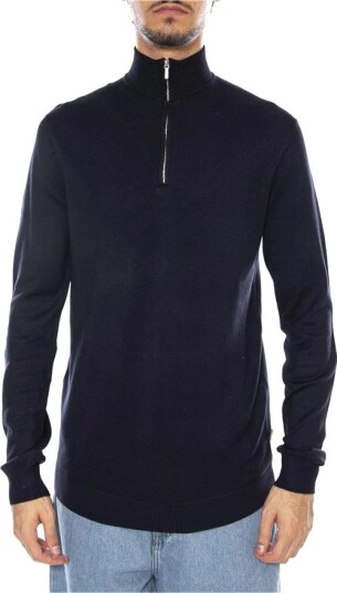 ONLY & SONS   Genser onsWyler Life Reg 14 Half Zip Knit   Blå