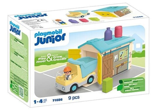 Playmobil JUNIOR Byggetruck med Garasje for Barn 1 År