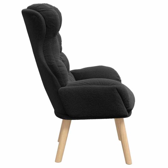 Avslappende stol Svart 69 x 74 x 93 cm stoff Avslappende stol Svart 69 x 74 x 93 cm stoff