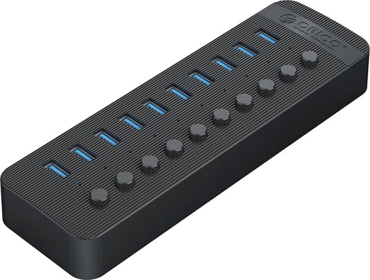 Orico CT2U3-10AB USB-A 3.0 Hub med 10 Porter og Brytere Svart
