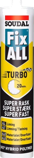 Soudal Fix All Turbo Monteringslim Sort 290ml Soudal Fix All Turbo Monteringslim Sort 290ml