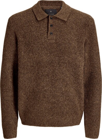 Jack & Jones Jprblasimon Souffle Knit Polo CHOCOLATE TORTE M