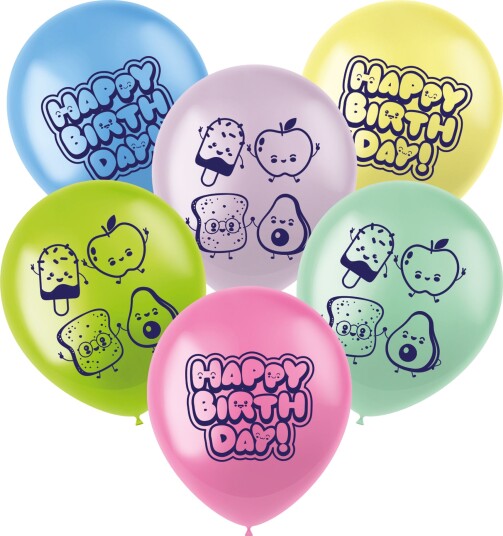 Folat Ballonger Happy Birthday Kawaii 6-pakning 27690