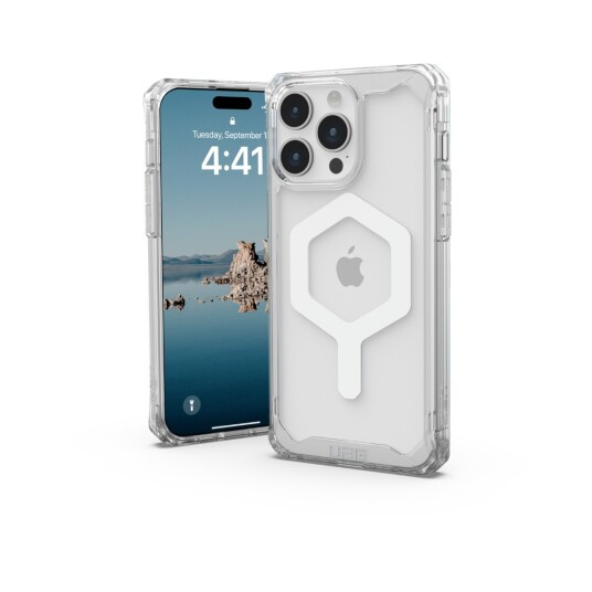 UAG Plyo MagSafe iPhone 15 Pro Max deksel (klar/hvit)