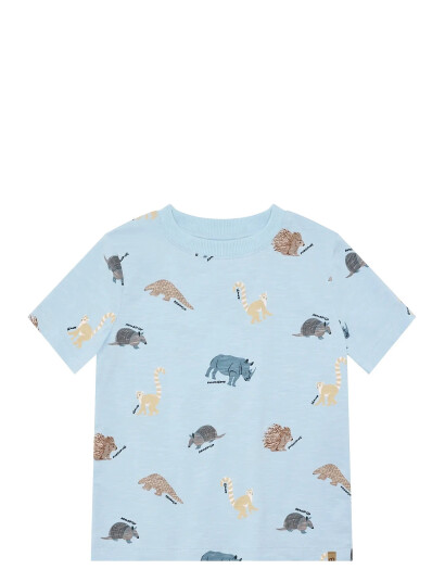Minymo T Shirt Ss Aop Blue 110 Minymo T Shirt Ss Aop Blue 110