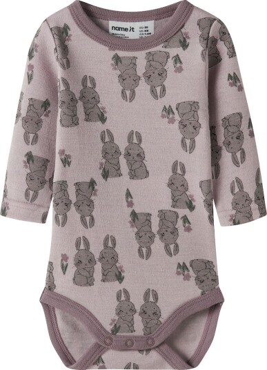 Name It Body I/e - Ull - NbfWillow - Violet Ice/Kaniner - Name It - 56 - Langermet Body Lilla Rosa
