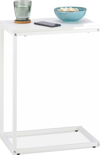 C formet sidebord Hvit
