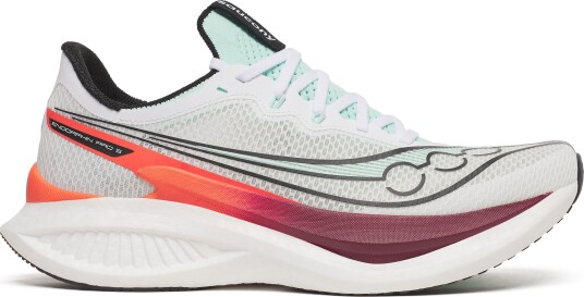 Saucony Men"s Endorphin Pro 5 White/Crimson 40.5 Saucony Men"s Endorphin Pro 5 White/Crimson 40.5