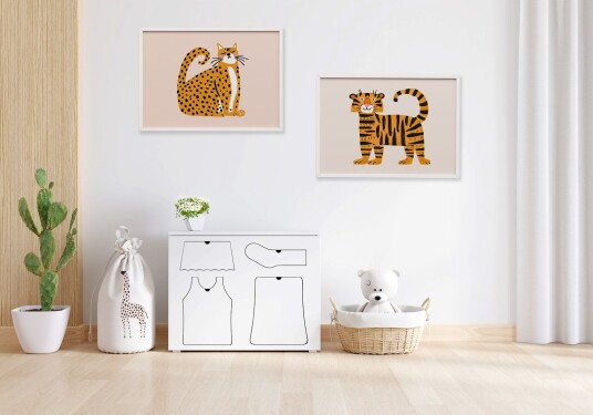 Namly Design Plakat Tiger og Leopard Sett med 2 POSTERXI1KL0