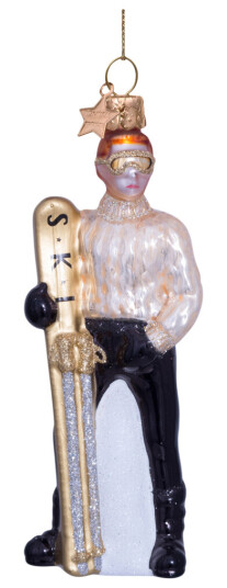 Vondels Glassornament skigutt 12,5 cm champagne Vondels Glassornament skigutt 12,5 cm champagne