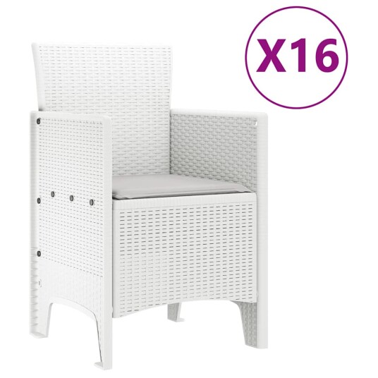  Hage spisesett 17 pcs Hvit 16-seter Plast