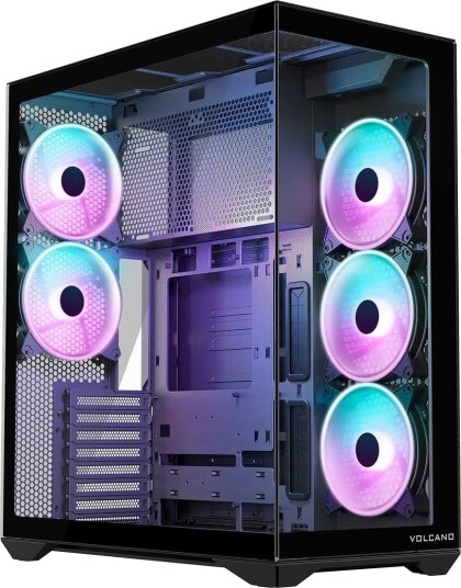 Modecom Volcano Space XL ARGB Full Tower ATX E-ATX microATX ITX 5 vifter Svart
