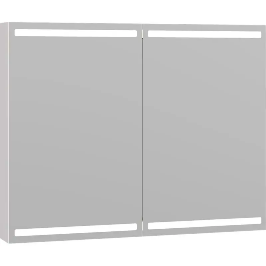 Dansani Level Speilskap med LED-lys 100x14,5x80 cm Hvit Høyglans