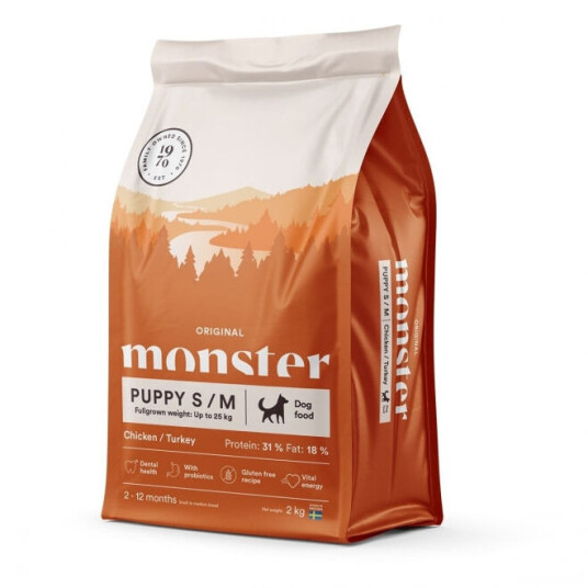Monster Hundefôr Valpefôr 2 kg med Kylling & Kalkun for Små og Mellomstore Valper Monster Hundefôr Valpefôr 2 kg med Kylling & Kalkun for Små og Mellomstore Valper