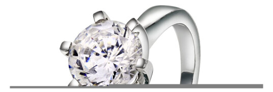 Olivia, Ring i 585 hvitt gull med diamant, størrelse 50