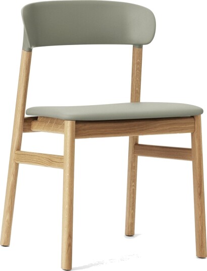 Normann Copenhagen Herit Spisestol Skinntrukket Eik/støvet Grønn