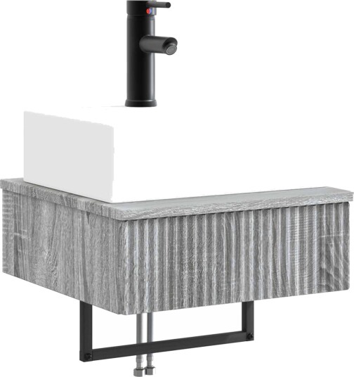 Vegghengt vask Grå Sonoma 40 x 41 x 39 cm Konstruert tre Vegghengt vask Grå Sonoma 40 x 41 x 39 cm Konstruert tre