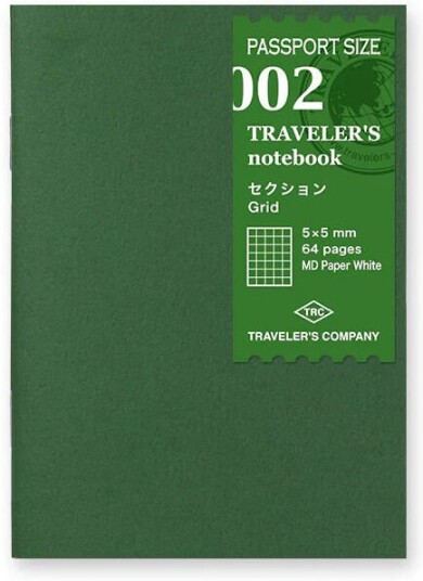 Traveler'S Company 002. Grid Notebook Refill Passport Size