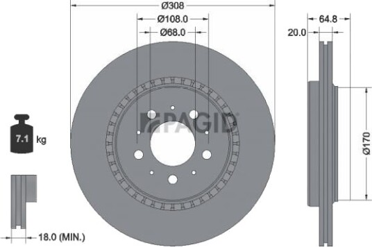 PAGID 54268NC Bremseskive PAGID 54268NC Bremseskive