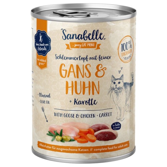 Sanabelle Kjøtt I Saus 6 X 380 G Gås Og Kylling