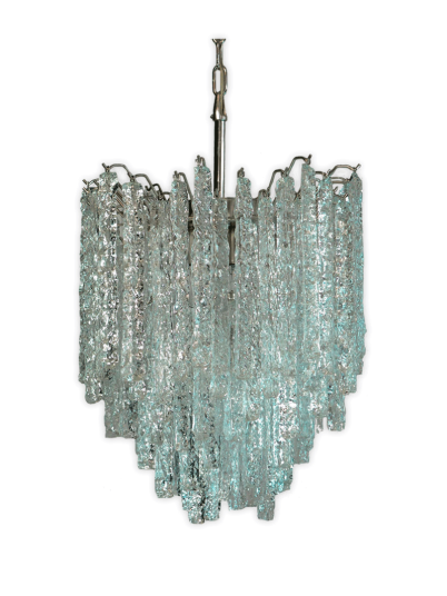 Murano lysekrone - Isa - 92 prismer Krom skinnende