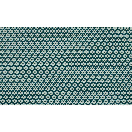Diverse Minimals Bomullspoplinstoff Print 6 Flower Petrol 145cm 50cm