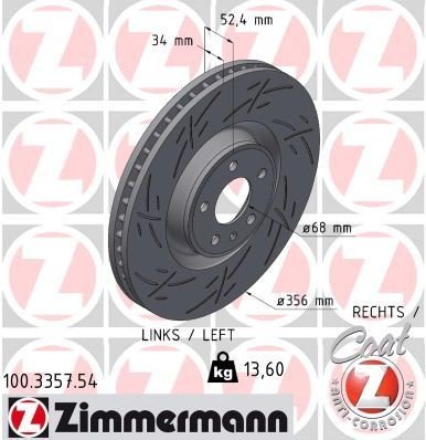 Bremseskive ZIMMERMANN 100.3357.54