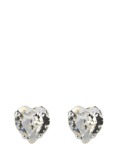 Caroline Svedbom Heart Earrings Rhodium Silver ONE SIZE