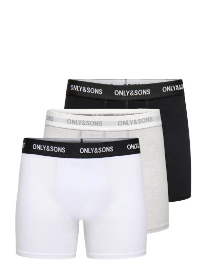 ONLY & SONS Onsbasic Solid Boxer 3Pack Noos - Multi/patterned - S
