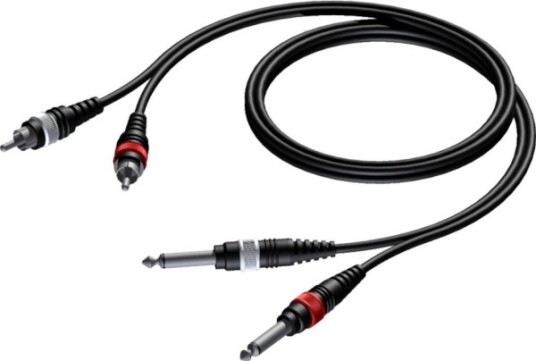 Procab Jack-Kabel 6,3 Mm X2 - Rca (Cinch) X2 1,5 M Svart (Cab631/1,5)