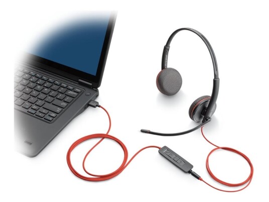 Poly Blackwire 3225 - Blackwire 3200 Series - Hodesett - On-Ear - Kablet - 3,5 Mm Jakk, Usb-C - Svart - Certified For Skype For Business, Avaya Certified, Cisco Jabber Certified, Uc-Sertifisert
