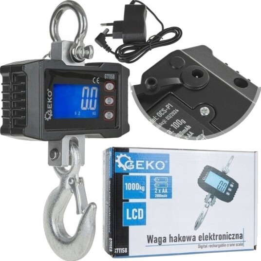 Geko Elektronisk Magasinvekt Med Krok 1000 Kg (10) Geko Elektronisk Magasinvekt Med Krok 1000 Kg (10)