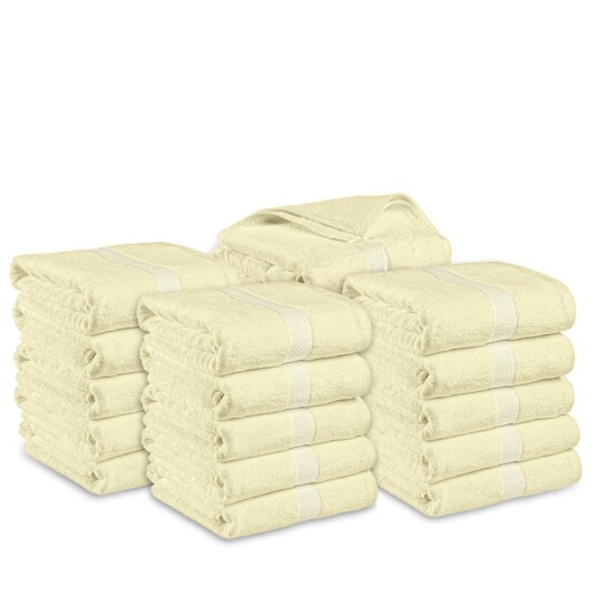 PULSIVA Storpakke med badehåndklær Mars fargede 70x140 cm (BxL) Gul 20 Stykk / Forpakning PULSIVA Storpakke med badehåndklær Mars fargede 70x140 cm (BxL) Gul 20 Stykk / Forpakning