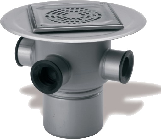 ACO 110 mm dreneringspanne for smøremembran med tappekran vertikal 150x150x213 272 mm