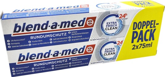 2 x 75 ml. Blend-a-med Extra Fresh Tannkrem All-Round Protection
