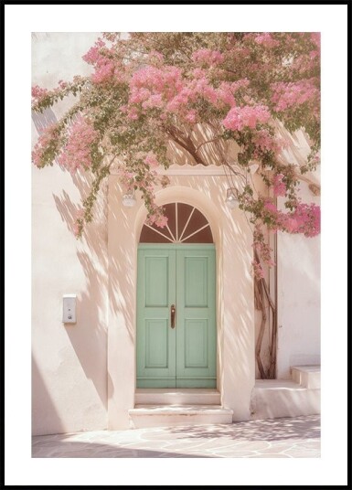 Pastel Doorway Blooming Floral Entrance Plakat Plakat / 70x100cm