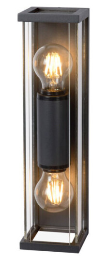 Lucide Claire Mini Utendørs Vegglampe 2xE27 IP54 Antrasitt - 91892