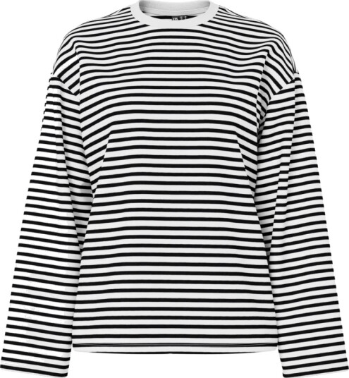 Pieces Sadie LS Top Cloud Dancer Stripe: XS Pieces Sadie LS Top Cloud Dancer Stripe: XS